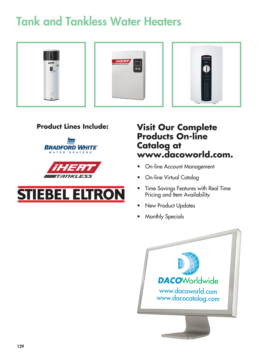 Tank and Tankless Water Heaters DACO Worldwide Catalog